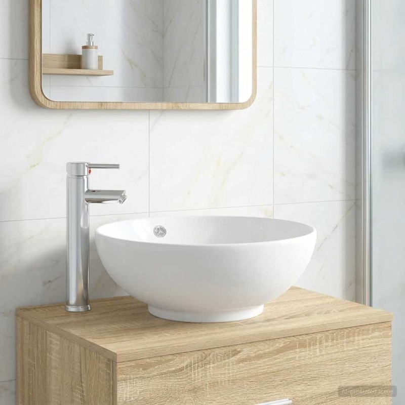 Lavabo de salle de bains Chrome 44 x 44 x 16 cm métal 628641628641