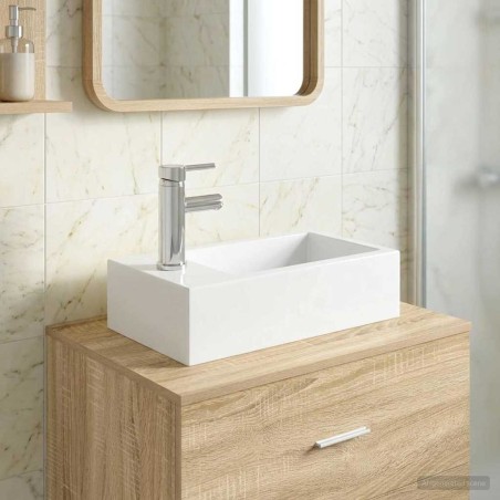 Lavabo de salle de bains Chrome 45,5 x 25,5 x 13 cm métal 628643628643