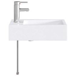 Lavabo de salle de bains Chrome 45,5 x 25,5 x 13 cm métal 628643628643