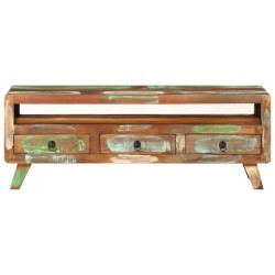 Meuble TV Multicolore 110x30x40 cm Bois massif de récupération 628646628646
