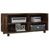 Meuble TV sur roulettes Chêne fumé 90x35x35cm Bois d'ingénierie 628647628647