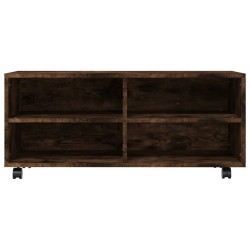 Meuble TV sur roulettes Chêne fumé 90x35x35cm Bois d'ingénierie 628647628647