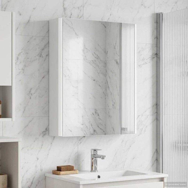 Armoire Miroir de Salle de Bain Blanc 43 x 11,5 x 60,5 cm 628660628660