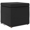 Tabouret Noir Cuir Synthétique et Bois Composite 628669628669