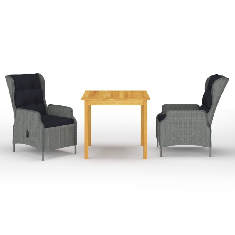 Ensemble à manger de jardin 3 pcs Gris clair 628670628670