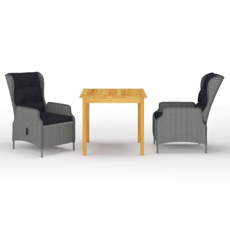Ensemble à manger de jardin 3 pcs Gris clair 628670628670