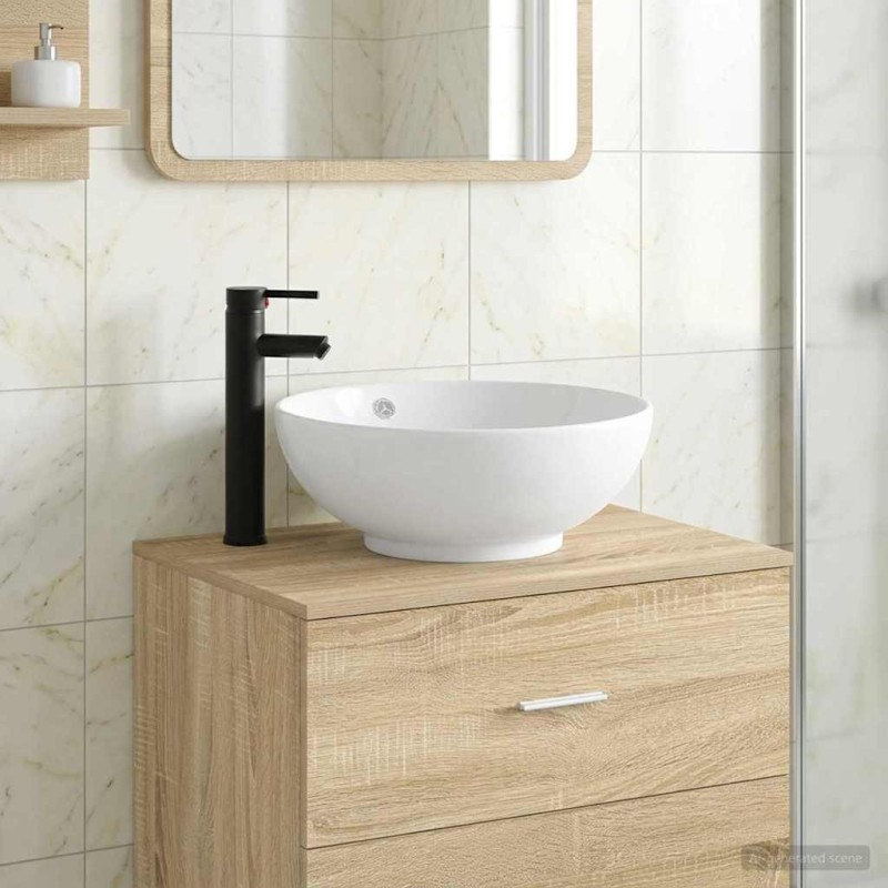 Lavabo de salle de bains Noir Mat 44 x 44 x 16 cm métal 628671628671