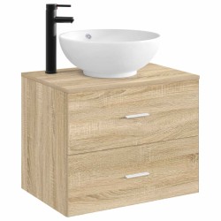 Lavabo de salle de bains Noir Mat 44 x 44 x 16 cm métal 628671628671