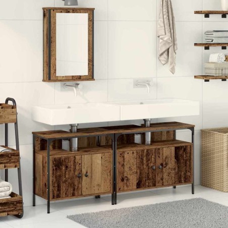 Meubles de salle de bain 3 pcs Marron Bois d'ingénierie 628673628673