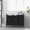 Panier à linge 3 compartiments avec étagère en chêne noir 628678628678