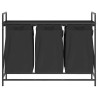 Panier à linge 3 compartiments avec étagère en chêne noir 628678628678