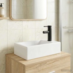 Lavabo de salle de bains Noir Mat 45,5 x 25,5 x 13 cm métal 628681628681