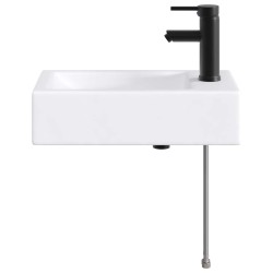 Lavabo de salle de bains Noir Mat 45,5 x 25,5 x 13 cm métal 628681628681