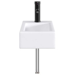 Lavabo de salle de bains Noir Mat 45,5 x 25,5 x 13 cm métal 628681628681
