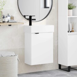 Meuble de salle de bain avec robinet Blanc 45,5 x 22,5 x 84 cm 628686628686