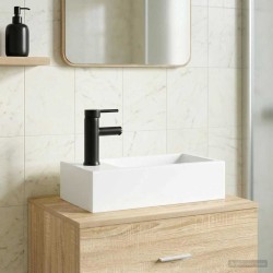 Lavabo de salle de bains Noir Mat 45,5 x 25,5 x 13 cm métal 628688628688