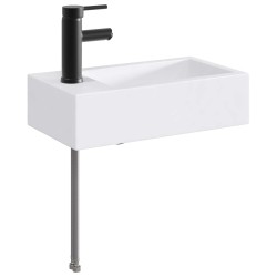 Lavabo de salle de bains Noir Mat 45,5 x 25,5 x 13 cm métal 628688628688