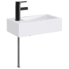 Lavabo de salle de bains Noir Mat 45,5 x 25,5 x 13 cm métal 628688628688