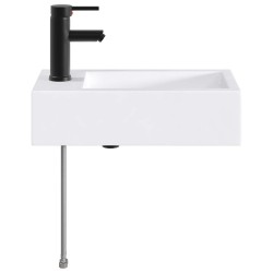 Lavabo de salle de bains Noir Mat 45,5 x 25,5 x 13 cm métal 628688628688