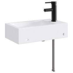 Lavabo de salle de bains Noir Mat 45,5 x 25,5 x 13 cm métal 628688628688
