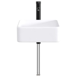 Lavabo de salle de bains Noir Mat 49 x 37 x 14 cm métal 628691628691