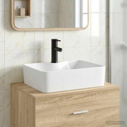 Lavabo de salle de bains Noir Mat 48,5 x 37,5 x 13 cm métal 628692628692