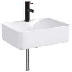 Lavabo de salle de bains Noir Mat 48,5 x 37,5 x 13 cm métal 628692628692