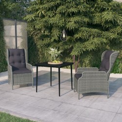 Ensemble à manger de jardin 3 pcs Gris clair 628699628699