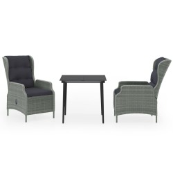Ensemble à manger de jardin 3 pcs Gris clair 628699628699