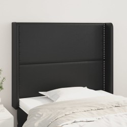 Tête de lit avec oreilles Noir 103x16x118/128 cm Similicuir 628700628700