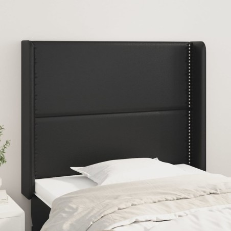 Tête de lit avec oreilles Noir 103x16x118/128 cm Similicuir 628700628700