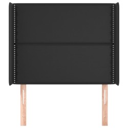 Tête de lit avec oreilles Noir 103x16x118/128 cm Similicuir 628700628700