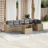 Salon de jardin avec coussins 7 pcs beige résine tressée 628710628710