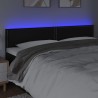 Tête de lit à LED Noir 200x5x78/88 cm Similicuir 628716628716