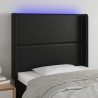 Tête de lit à LED Noir 103x16x118/128 cm Similicuir 628718628718