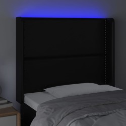 Tête de lit à LED Noir 103x16x118/128 cm Similicuir 628718628718