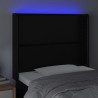 Tête de lit à LED Noir 103x16x118/128 cm Similicuir 628718628718
