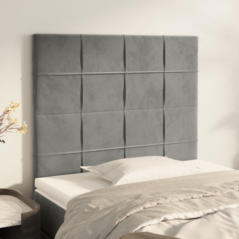 Tête de lit Gris clair 80x5x118/128 cm Velours 628719628719