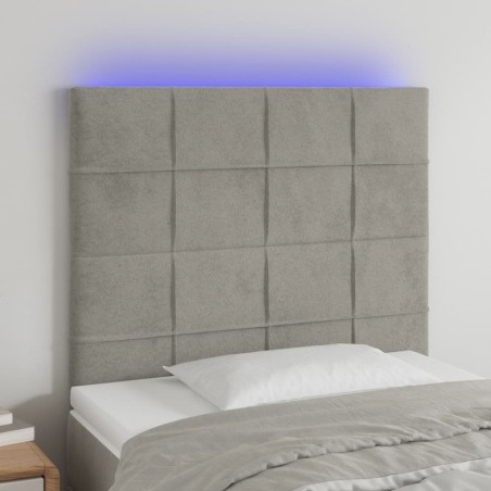 Tête de lit à LED Gris clair 80x5x118/128 cm Velours 628726628726