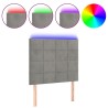 Tête de lit à LED Gris clair 80x5x118/128 cm Velours 628726628726