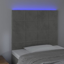 Tête de lit à LED Gris clair 80x5x118/128 cm Velours 628726628726