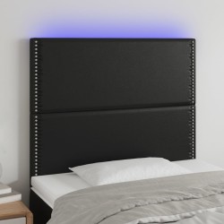 Tête de lit à LED Noir 100x5x118/128 cm Similicuir 628730628730