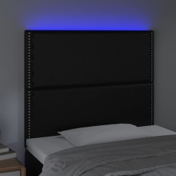 Tête de lit à LED Noir 100x5x118/128 cm Similicuir 628730628730