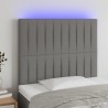 Tête de lit à LED Gris foncé 90x5x118/128 cm Tissu 628731628731