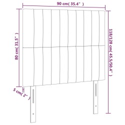 Tête de lit à LED Gris foncé 90x5x118/128 cm Tissu 628731628731