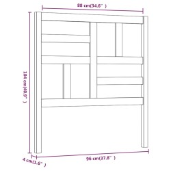 Tête de lit Noir 96x4x104 cm Bois massif de pin 628735628735