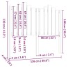 Tête de lit Noir 126x4x110 cm Bois massif de pin 628736628736
