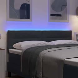 Tête de lit LED avec bandes LED Gris foncé 144 cm tissu 628738628738