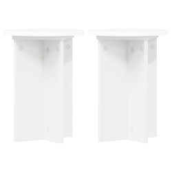 Support de Plante 2 pcs Blanc Ø29,5 x 40 cm Bois d'ingénierie 628739628739