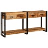Tables console avec tiroir 2 pcs Marron Bois de mangue massif 628744628744